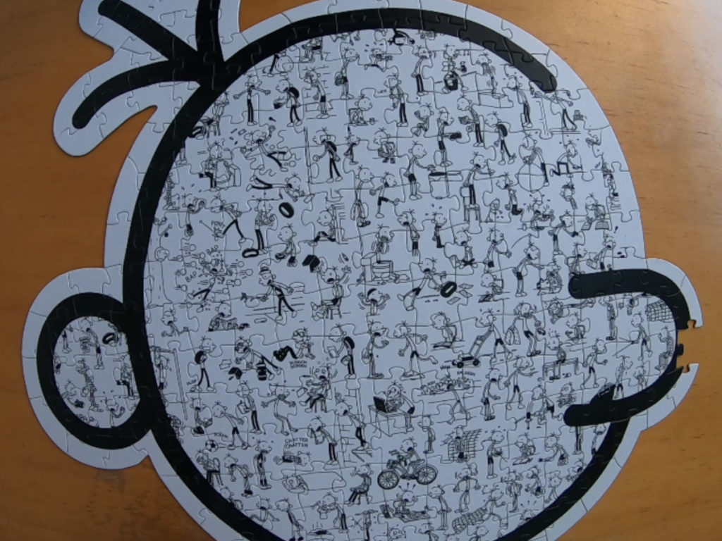 Diary of Wimpy Kid puzzle with one missing piece