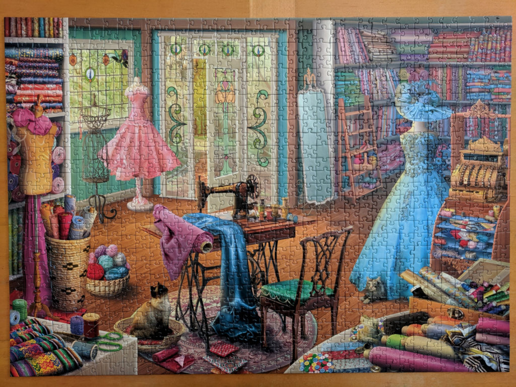 1000 piece Ravensburger puzzle, Seamstress Shop