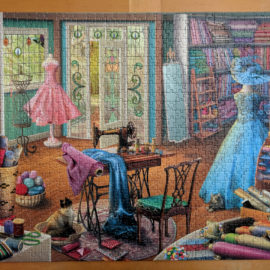 1000 piece Ravensburger puzzle, Seamstress Shop