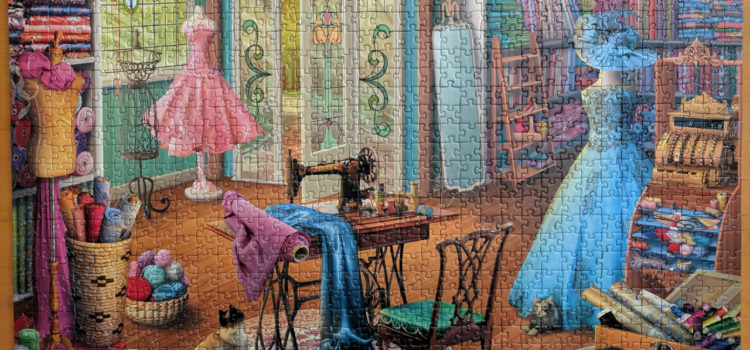 1000 piece Ravensburger puzzle, Seamstress Shop