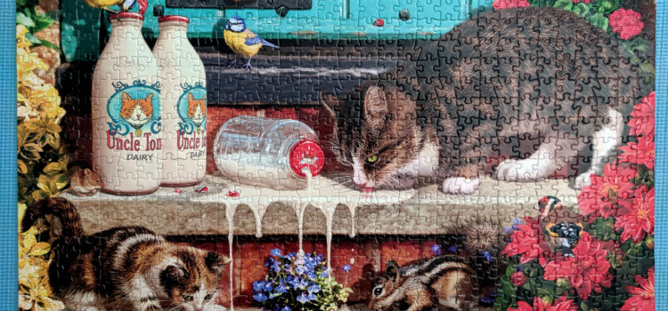 Cat jigsaw puzzle, Doorstep Raiders, 750 piece Buffalo