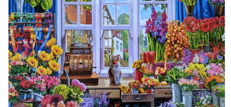 Quaint flower shoppe filled with an assortment of colorful flowers