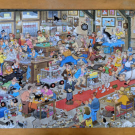 The Dog Show puzzle is bizarre and wonderful. Illustration by Jan Van Haasteren